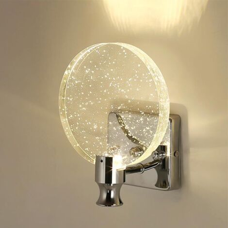 SABIR Applique Murale Intérieure , Applique murale Chaud/Neutre/Blanc 3 couleurs d'éclairage pour le salon Chambre à coucher Couloir Salle de bain(Argent,Grand