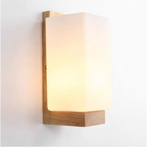 SABIR Applique Murale Lampe Murale Scandinave en Bois Style Simpe pour Chevet Salon Escalier Couloir