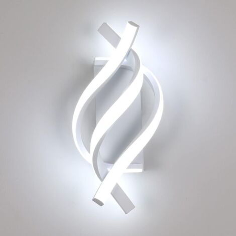 SABIR Applique Murale LED, 12W Intérieur Lampe Murale Moderne, Créativité Métal Lampe de Mur pour Chambre Maison Couloir Salon Escalier Bureau (Blanc) [Classe énergétique E]