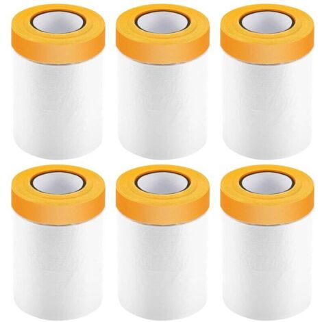 SABIR Bache de Protection Peinture, 6PCS Bache Peinture, Plastique Protection Peinture, Protection Sol Peinture, Film de Masquage avec Scotch Convient pour Meubles Anti Poussière Protection