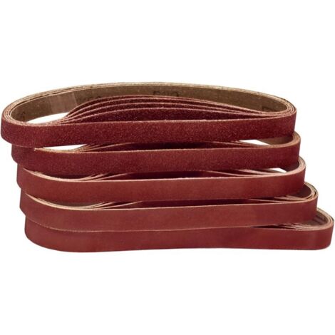 SABIR Bande Abrasive, 25 Bandes Abrasives 13 x 457 mm Assortiment de 5 pièces par granulation 80/120/150/240/400 pour Ponceuse Bande Lime Électrique