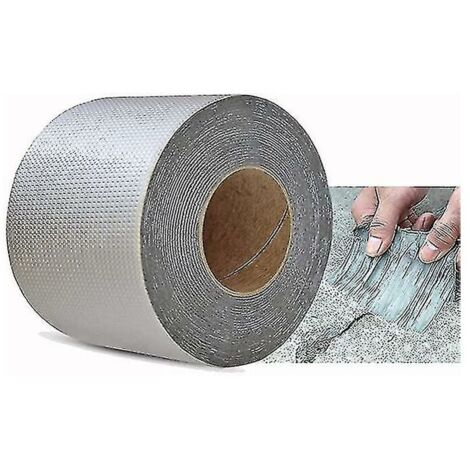 SABIR Bande en caoutchouc butyle imperméable de papier d'aluminium pour la réparation Marine de plancher de tuyau de toit de fenêtre de mur, Rupture de tuyau 10 cm X 5 cm