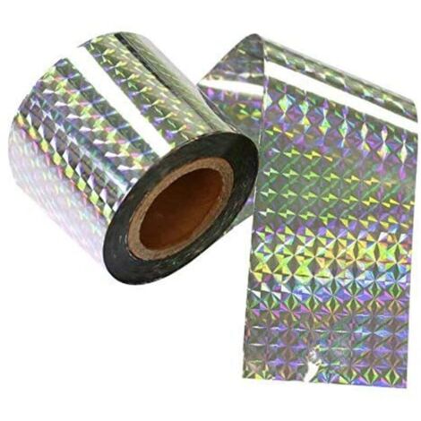 SABIR Bande Repulsif 4.8cm80M Anti Pigeon Effaroucheur d'oiseaux Double Face Anti Oiseaux Bande Anti-Oiseaux Holographique Brillant pour Effrayer Les Oiseaux Effaroucheur d' Oiseaux