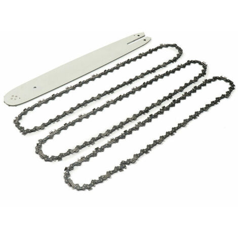 SABIR Barre de guidage 16 ''+ 3 chaînes de tronçonneuse pour STIHL 009 012 021 E180 MS180 MS190 MS250 HT70 Cisea