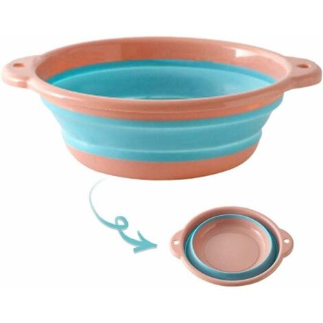 SABIR Bassine en plastique pliable multifonctionnelle, bassin mural portable, maison, voyage en plein air, camping, seau pliable, sans crochet, grande taille rose 238.523cm