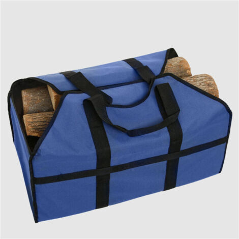 SABIR Bleue Sac de rangement en toile de bois de chauffage pour bois de chauffage - Étanche - Portable et pliable - Pour l'extérieur 1 pièce