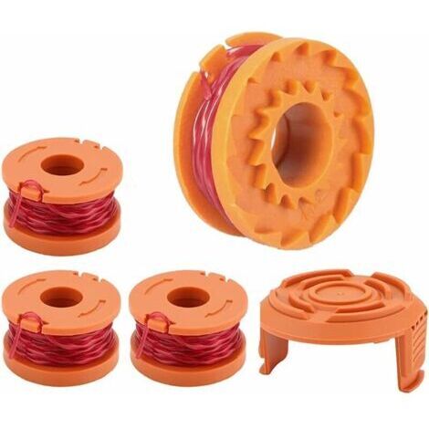 SABIR Bobines de fil de tondeuse à gazon pour WORX WA0004.1 (longueur 3m diamètre ⌀1.65mm) bobines de fil en nylon coupe-fil WA0010 tous 20V (WORX WA0004.1, 4 pièces)