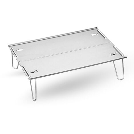 SABIR Boundless Voyage Mini table de camping pliante amovible en alliage d'aluminium gris (taille dépliée : longueur 29,7 cm largeur 21 cm hauteur 8 cm)——