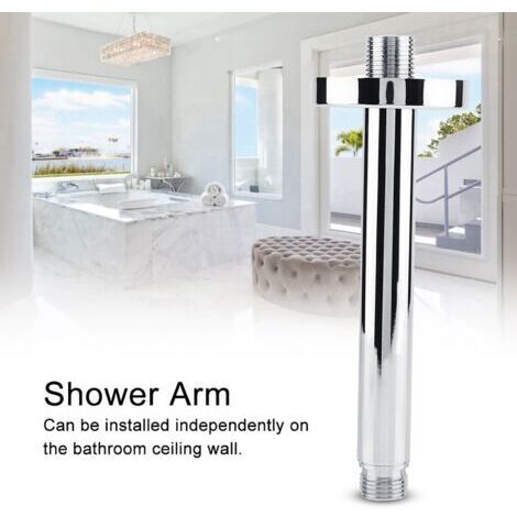 SABIR Bras de douche rond en acier inoxydable avec support mural pour pomme de douche au plafond (15 cm)