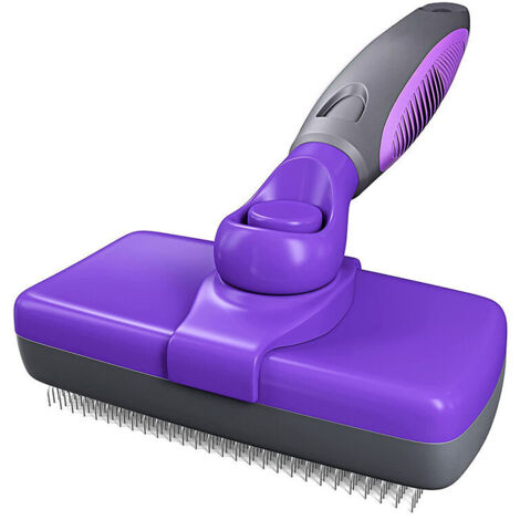 SABIR Brosse autonettoyante pour chien et chat Brosse pour chien à poils longs, brosse pour chien à poils courts, élimine sans effort les enchevêtrements et les nœuds.