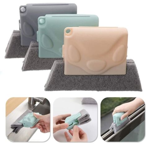 SABIR Brosse de nettoyage de rainure de fenêtre, brosse de nettoyage de rainure créative, brosse de nettoyage de fenêtre magique, nettoyage rapide de tous les coins et espaces, cuisines