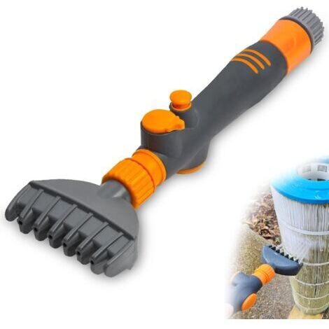 SABIR Brosse de nettoyage pour cartouche de filtre de piscine durable pour enlever les débris et la saleté du filtre de piscine, outil de nettoyage pour piscine, spa, jacuzzi