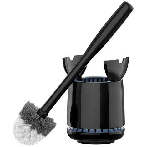SABIR Brosse Toilettes WC, Brosse WC et Support Premium avec Couvercle Automatique, Balayette WC Nettoyage Cuvette, Noir