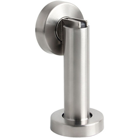 SABIR Butoir de porte magnétique en aspect acier inoxydable - Butée de porte avec matériel de fixation au sol et au mur - Bloc Porte aimanté
