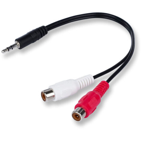 SABIR Câble Adaptateur Audio 3.5mm,20 PCS Prise Mâle vers Prise Femelle Cinch Stéréo, Noir, 0.2m Longueur de Câble