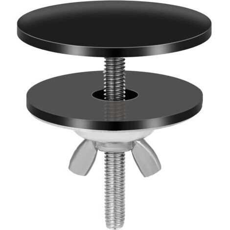 SABIR Cache-trou de robinet noir, cache-trou de robinet en acier inoxydable de 5 cm, cache-trou d'évier étanche, cache-trou d'évier de cuisine noir pour bouchon de trou de robinet d'évier