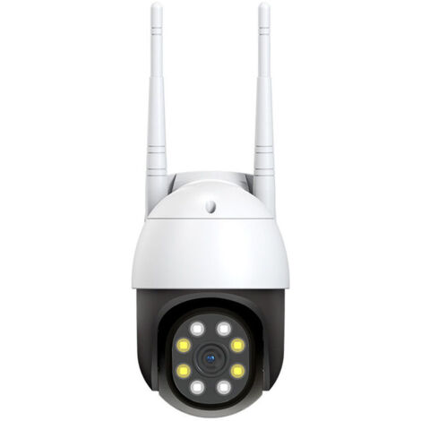 SABIR Caméra de sécurité extérieure 1MP, dôme PTZ wifi 720P, vue à 360°, vision nocturne, deux canaux audio, détection de mouvement, accès à distance via l'application icam365, étanchéité IP66