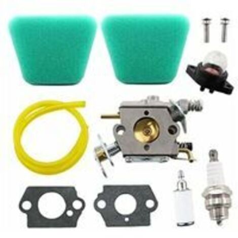 SABIR Carburateur avec filtre à air, filtre à essence, tuyau à essence pour Partner 350 351 370 371 390 420 Poulan 2050 2055 2115 2150 2175 2250 McCulloch Mac Cat 335 436 440 41 Tronçonneuse