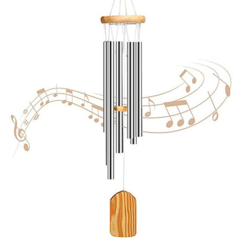 SABIR Carillons éoliens pour jardin, tubes métalliques carillons éoliens cloches avec crochet en forme de S pour jardin extérieur et décoration intérieure