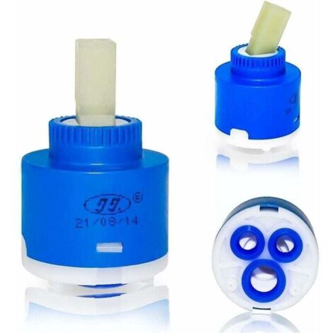 SABIR Cartouche en céramique, cartouche de remplacement pour mitigeur de salle de bain à régulateur interne de 40 mm, cartouche de mélange bleue (40 mm)