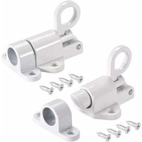 SABIR Cerradura automática para puerta (2 unidades), con resorte de aleación de aluminio, con pestillo de rebote y tornillos, ideal para ventanas, puertas de madera, puertas de patio y puertas de arm