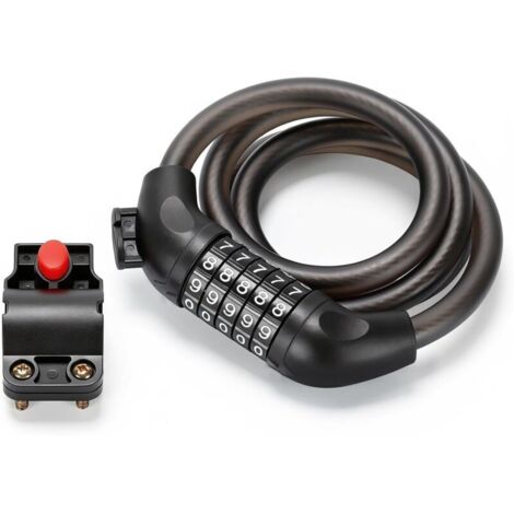 SABIR Chaîne Cadenas Vélo 5 Chiffres avec Fiche Épaissi de Niveau Sécurité Élevé, Robuste en Alliage de Zinc, Chaîne Antivol Vélo 120 CM, Serrure de câble pour Vélos, trotinette electrique