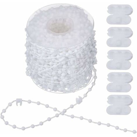 SABIR Chaîne de store vertical de 20 m - Accessoires de store vertical et 5 connecteurs de cordon de store - Chaîne de fond de store vertical pour lattes de 89 mm