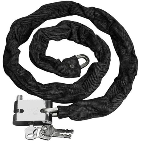 SABIR Chaînes Antivol, Antivol Velo, Antivol Moto, Chaîne Antivol de Vélo, Cadenas à Vélo avec Clé 4mm Diamètre Serrure à Chaîne Pour les Motos, les Vélos, les Scooters et Autres Véhicules,113cm
