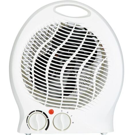 SABIR Chauffage électrique par Ventilateur 2000W Chauffage par radiateur 2X étages de Chauffage (1000/2000W)   Ventilateur d'étage Froid  arrêt Automatique en Cas de Renversement  - 1article Blanc