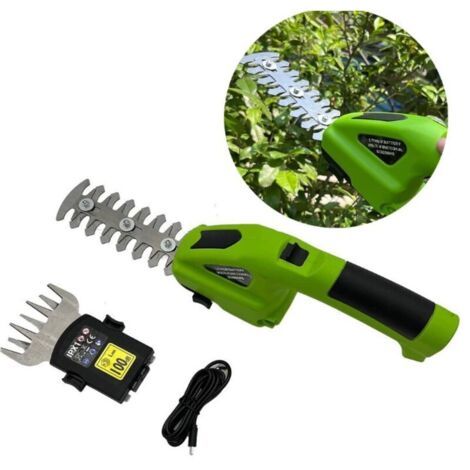 SABIR Cisaille Sculpte-Haie et Taille-Herbes sans Fil 7,2V - Cisaille à Gazon avec Lames, Batterie 1500mAh, Chargeur pour Coupe, Elagage