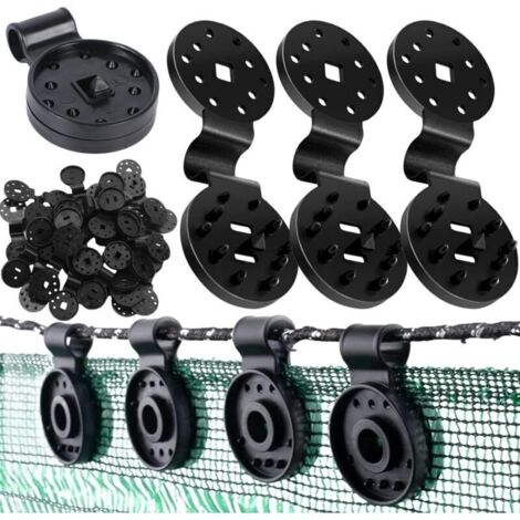 SABIR Clips de Fixation pour Bache,50 Pieces Clips pour Toile D'ombrage,Clips Fixation Brise Vue,Clips pour Voile d'ombrage,Clip Spécial avec Œillet Clips en Plastique de Tissu d'Ombre pour Toile e Cl