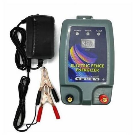 SABIR Clôture électrique pour bétail, animaux, électrificateur de clôture, haute puissance, 3 modes d'alimentation pour élevage de volailles
