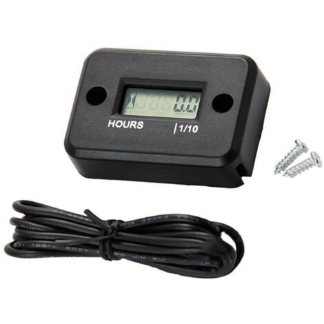SABIR Compteur horaire numérique LCD pour moto, quad, tondeuse Résistant à l'eau Installation facile Suivi précis des heures de fonctionnement