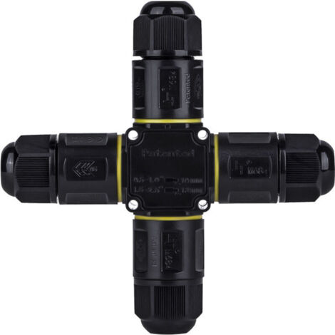 SABIR Connecteur de câble étanche IP68 4 voies 2 broches/3 broches/4 broches, pour boîte de jonction externe avec câble ∅6-11 mm, 1 paquet (4 broches)