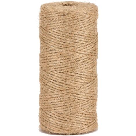 SABIR Corde de jute naturelle 2mm ±100m pour jardinage, bricolage, activités manuelles