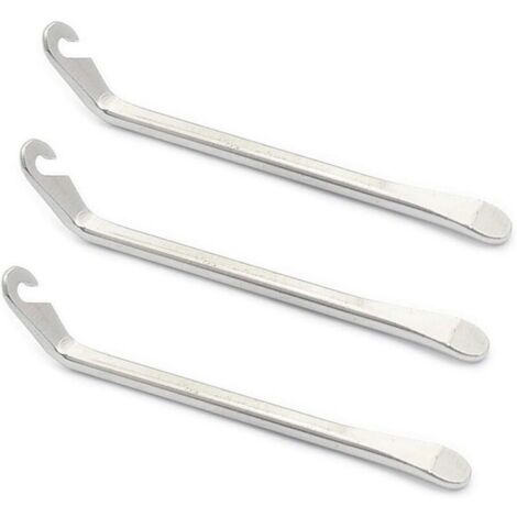 SABIR Démonte Pneu de Vélo,3 Pcs Kit Réparation Vélo Demonte-Pneu Vélo en Acier Levier Démonte Pneu Pelle pour Bicycliste Vélo de Route et VTT (Argent, 12.7120.7mm)
