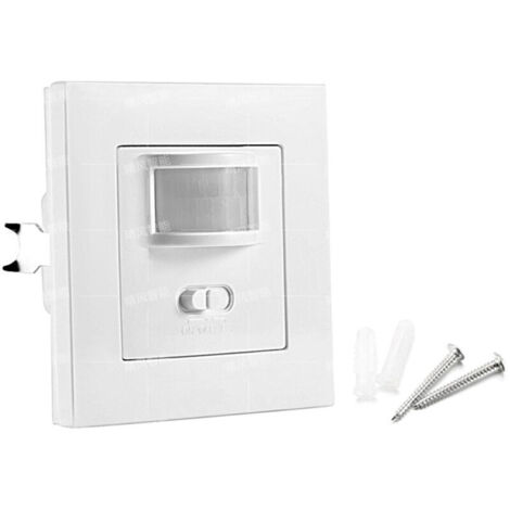 SABIR Détecteur de Mouvement Intérieur,Montage Mural Encastré, LED adapté, Capteur Infrarouge, Programmable, Portée 10m/140°, 3 Fils