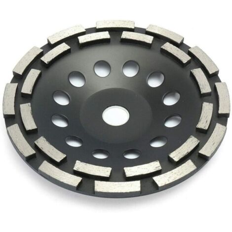SABIR Disque diamant 180mm à meuler le béton, meule abrasive à poncer béton, pierre, granit, 2 rangées diamantés ,(180mm, noir)