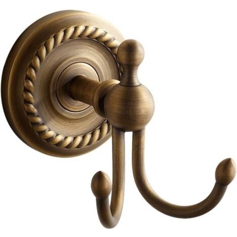 SABIR Double crochet porte-manteaux rétro mural jaune laiton cuivre bronze antique accessoire de bain