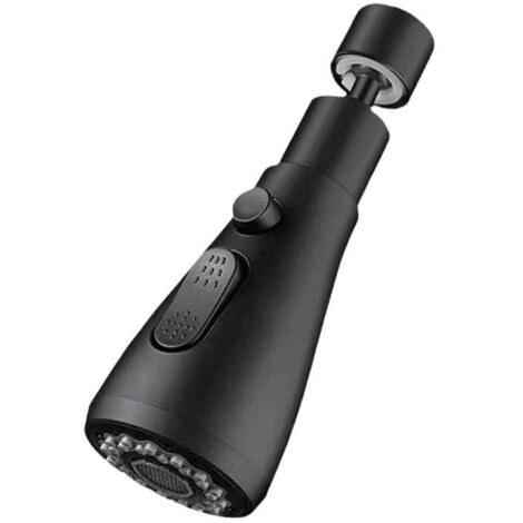 SABIR Douchette Evier Cuisine Robinet 3 Modes- 360 Degres Embout Robinet Cuisine avec Aérateur pour Salle de Bain Lavabo,Mitigeur Evier Cuisine Tete de Adaptateur Robinet Orientable, Universel (Noir),