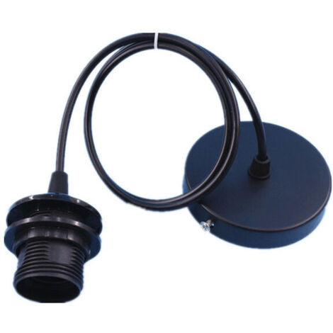SABIR E27 Porte Lampe Suspension,Luminaire Industrielle Vintage, Avec Câble et E27 Lampe Suspendue Pour Lampes Suspendues Accessoires de Lampe de Bricolage, Base de Lampe de Lampe Suspendue (Noir)