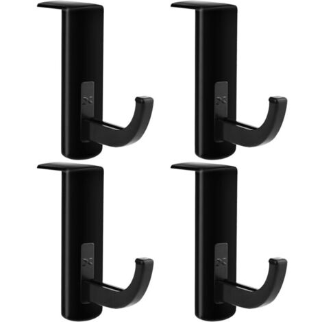 SABIR Ecouteur Hanger Crochet de Casque Casque Moniteur Support à Casque Stick-sur Crochet, 4 pcs Noir