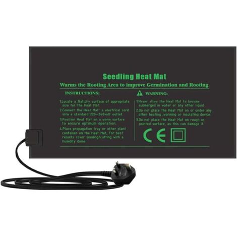 SABIR Electronique Tapis Chauffant 24x52cm, coussin de chauffage hydroponique imperméable pour l'usine de reptile de graine avec la protection contre la puissance sûre et durable CE certifié