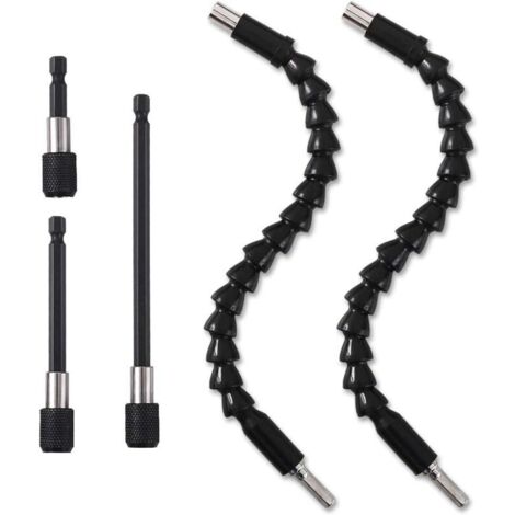 SABIR Ensemble d'extension de foret de 6,35 mm, 2 tiges d'extension flexibles, 3 porte-embouts magnétiques à changement rapide