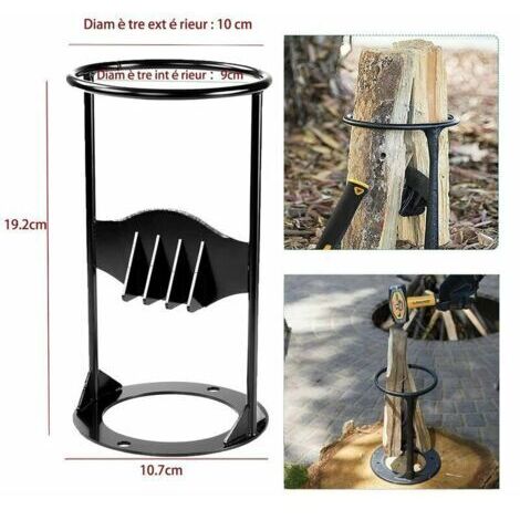 SABIR Fendeuse à bois manuelle Fonte de haute qualité Pour bûches jusqu'à 7 cm Utilisation sécurisée avec marteau Légère et efficace