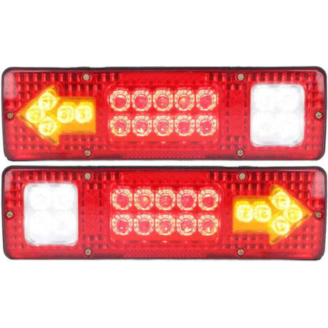 SABIR Feux arrière LED 12V, 2 pièces, haute luminosité, clignotant universel, adapté aux remorques, camions, caravanes, bateaux, camping-cars,de