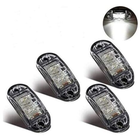 SABIR Feux de Gabarit Latéraux Feux De Dégagement LED pour 12V 24V Universel Remorque Camion Lorry Caravan Bus (4pcs Blanc)