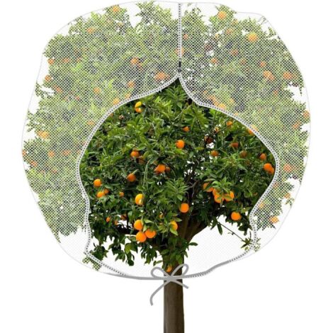 SABIR Filet Anti-Insectes Filet de barrière Contre Les Oiseaux avec Cordon de Serrage Filet de Jardin Respirant à Mailles Fines pour terrasses Cour (2 PCS 5.9 FT5.9 FT with Drawstring Zipper)