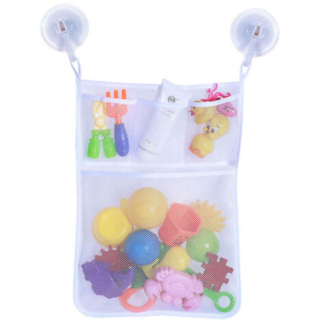 SABIR Filet Rangement Jouet Bain Douche Baignoire - Filet Jouets Bébé + OFFERT 2 Crochets Robustes Adhésifs