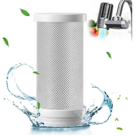 SABIR Filtre à eau à charbon actif pour robinets, filtre pour robinet de cuisine, filtre à eau potable réduisant le plomb et le chlore, filtre environ 70 substances, accessoire de cuisine (cartouche)